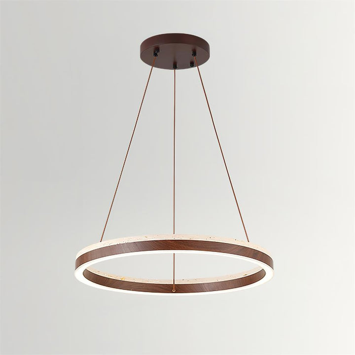 Luminara | Stylish Natural Wood and Travertine Hanging Pendant Light 10