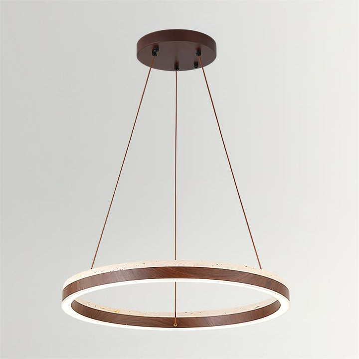 Luminara | Stylish Natural Wood and Travertine Hanging Pendant Light 11