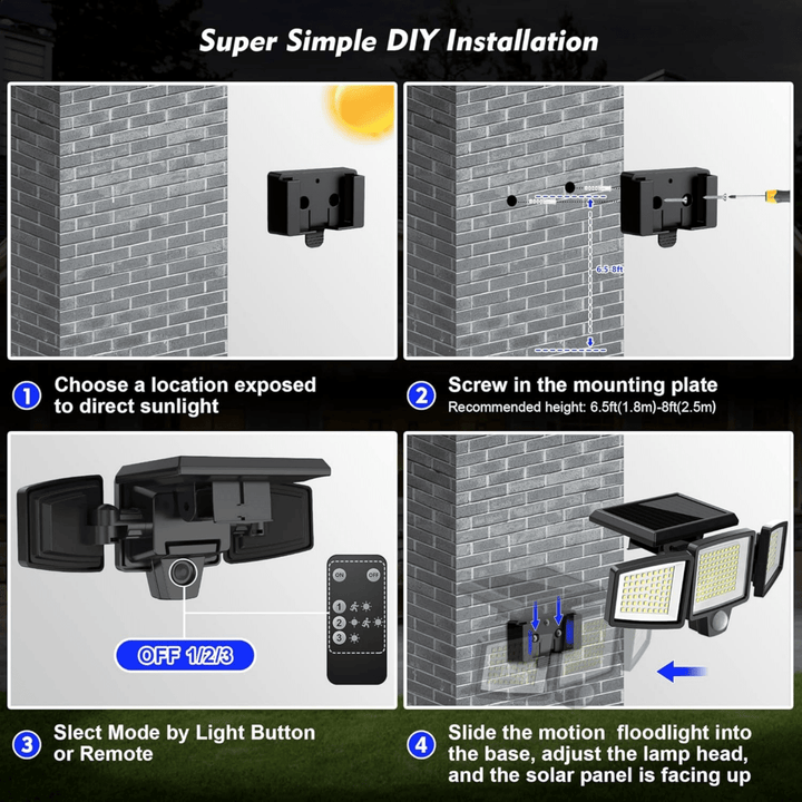 LumosGuard | Ultra-Bright Solar Motion Sensor Security Light for Outdoors 6