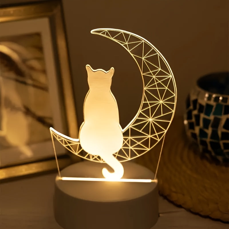 LunaCat - 3D Night Lamp with Moon Design 1