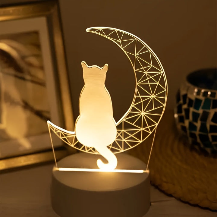 LunaCat - 3D Night Lamp with Moon Design 1