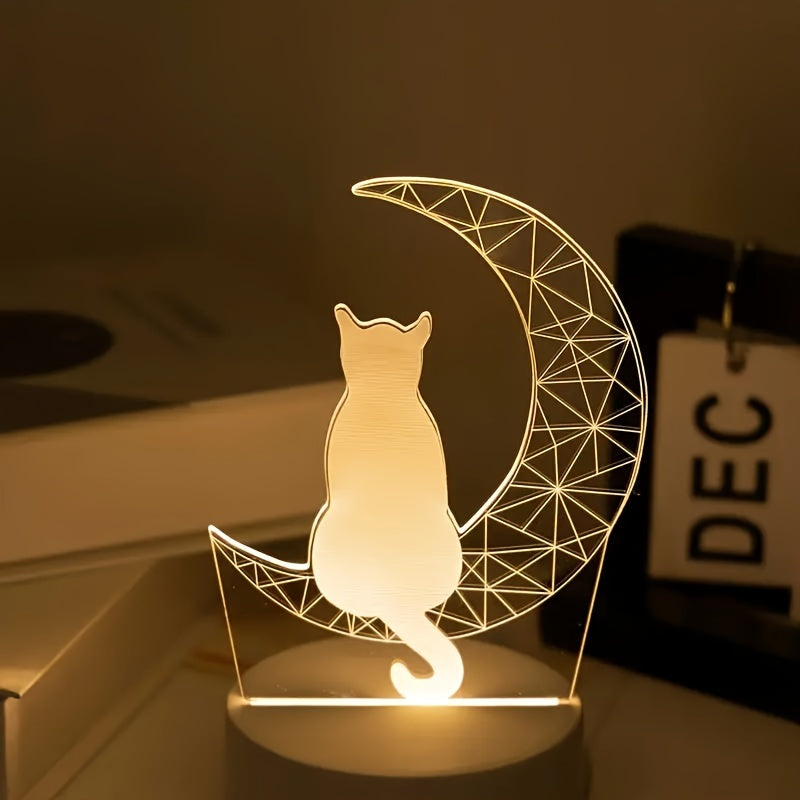 LunaCat - 3D Night Lamp with Moon Design 3