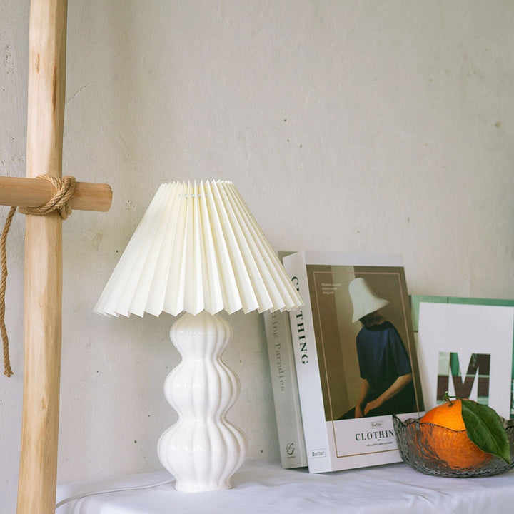LunaRadiance - Table Lamp with Pleated Aesthetic and Cozy Glow 0