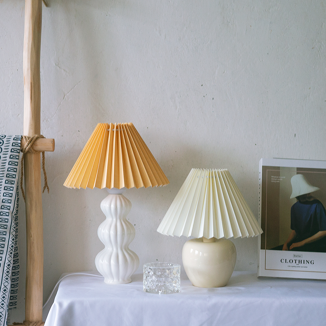 LunaRadiance - Table Lamp with Pleated Aesthetic and Cozy Glow 10
