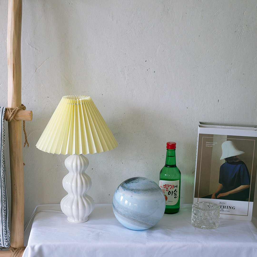 LunaRadiance - Table Lamp with Pleated Aesthetic and Cozy Glow 12