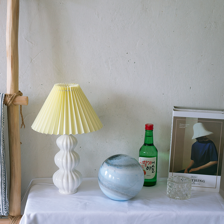 LunaRadiance - Table Lamp with Pleated Aesthetic and Cozy Glow 12