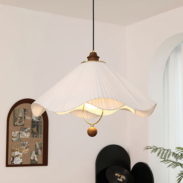 Lunara | Elegant Modern Fabric and Wood Kitchen Pendant Lighting 4