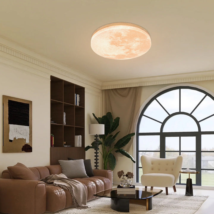 Lunara | Elegant Soothing Moon Design Flush Mount Ceiling Light Fixture 6