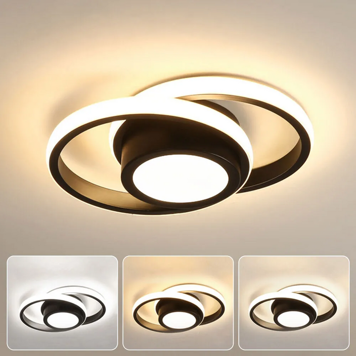 Lunaris | Modern Elegant Double Ring LED Ceiling Lamp 3
