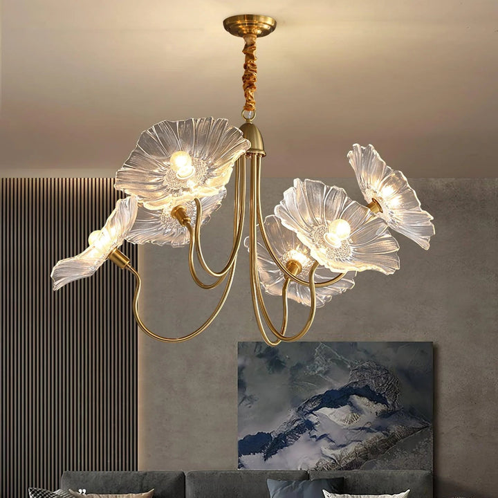 Lunaro | Elegant Lotus Leaf Chandelier for Home Interiors 1