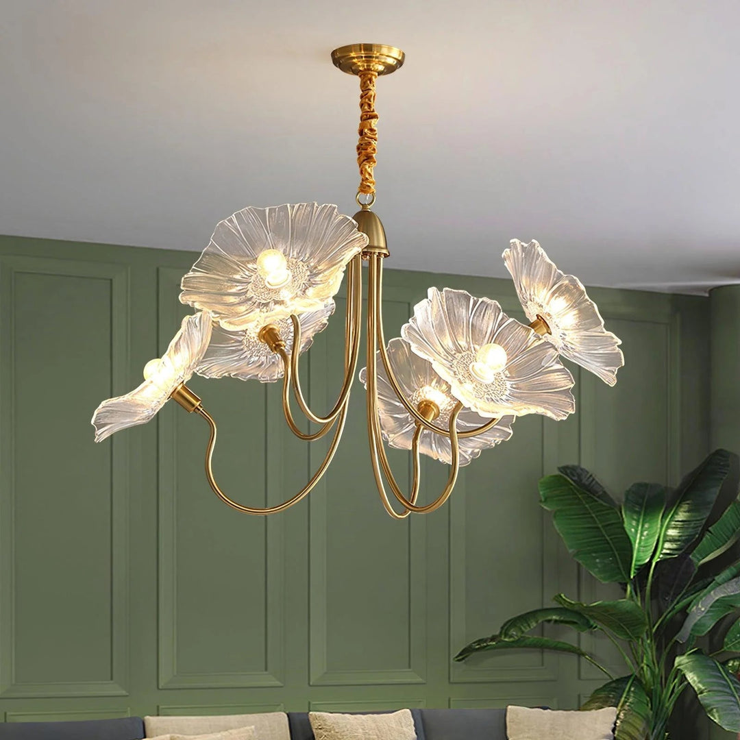 Lunaro | Elegant Lotus Leaf Chandelier for Home Interiors 3