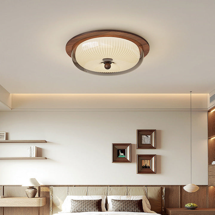 Luxina | Minimalist Ceiling Lamp Made with Glass and Wood for Modern Interiors 2