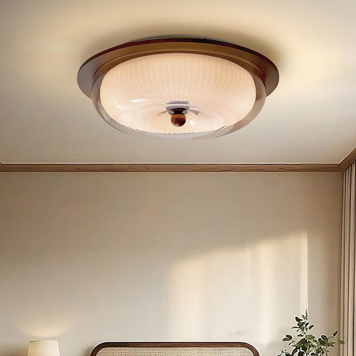Luxina | Minimalist Ceiling Lamp Made with Glass and Wood for Modern Interiors 3