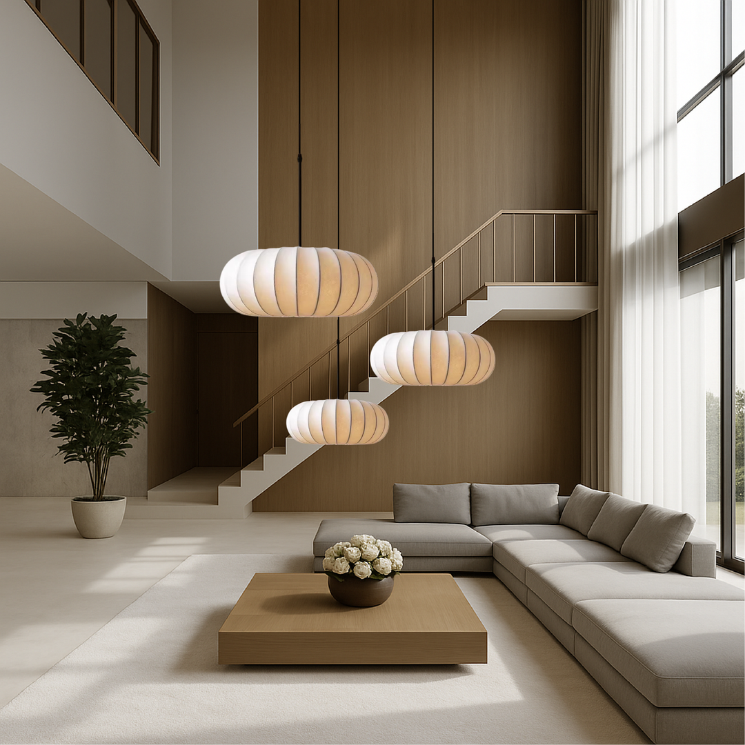 Luxona | Elegant Silk Pendant Light for Modern Living Spaces 7