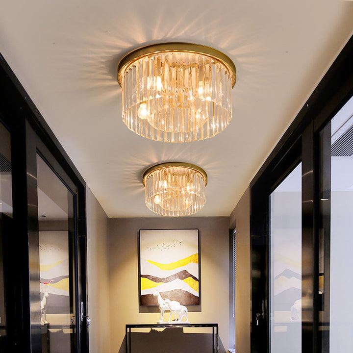 LuxorGlow | Elegant Modern Crystal Flush Mount Ceiling Light Fixture 0