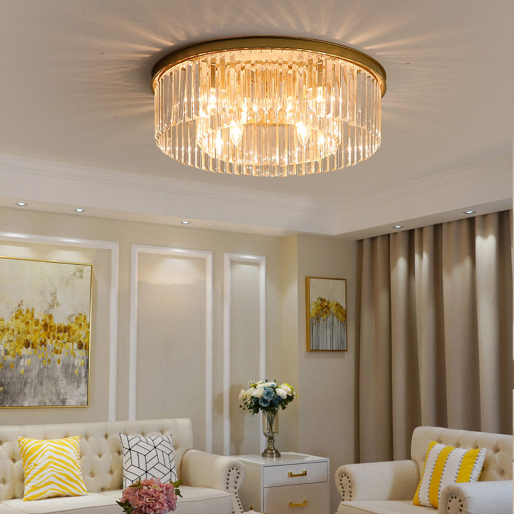 LuxorGlow | Elegant Modern Crystal Flush Mount Ceiling Light Fixture 2