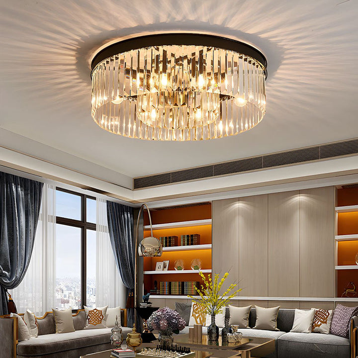 LuxorGlow | Elegant Modern Crystal Flush Mount Ceiling Light Fixture 4