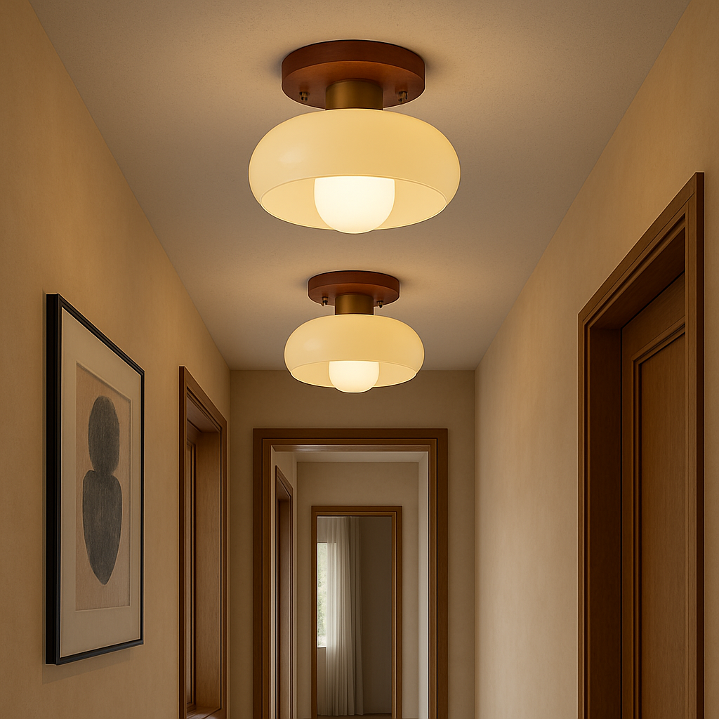 Lystra | Classic Wooden Cream Ceiling Lamp for Elegant Interiors 2
