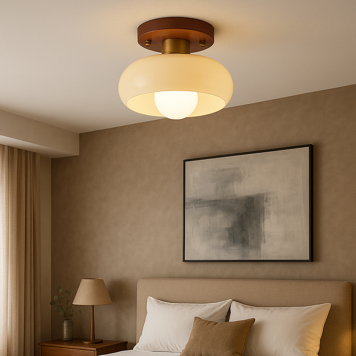 Lystra | Classic Wooden Cream Ceiling Lamp for Elegant Interiors 3