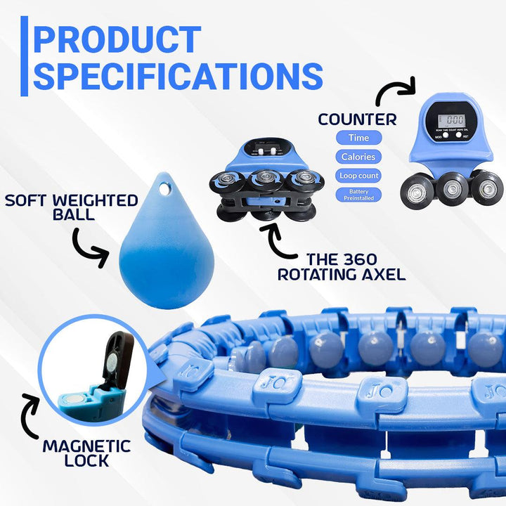 MASKURA Smart Weighted Hula Hoop With Counter 24 knots - Weight Loss Hula Hoop, Smart Fitness, Adjustable Ring Size With Counter Suitable For Adult 6