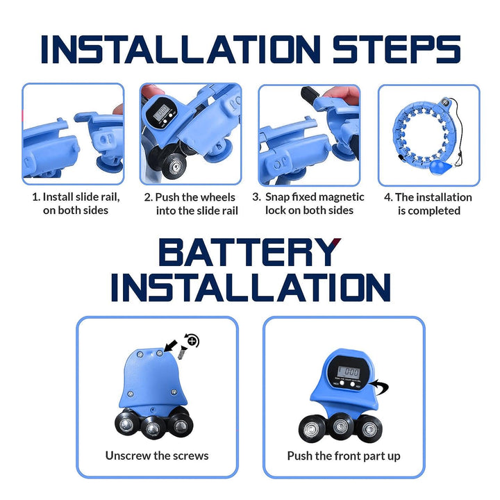 MASKURA Smart Weighted Hula Hoop With Counter 24 knots - Weight Loss Hula Hoop, Smart Fitness, Adjustable Ring Size With Counter Suitable For Adult 7