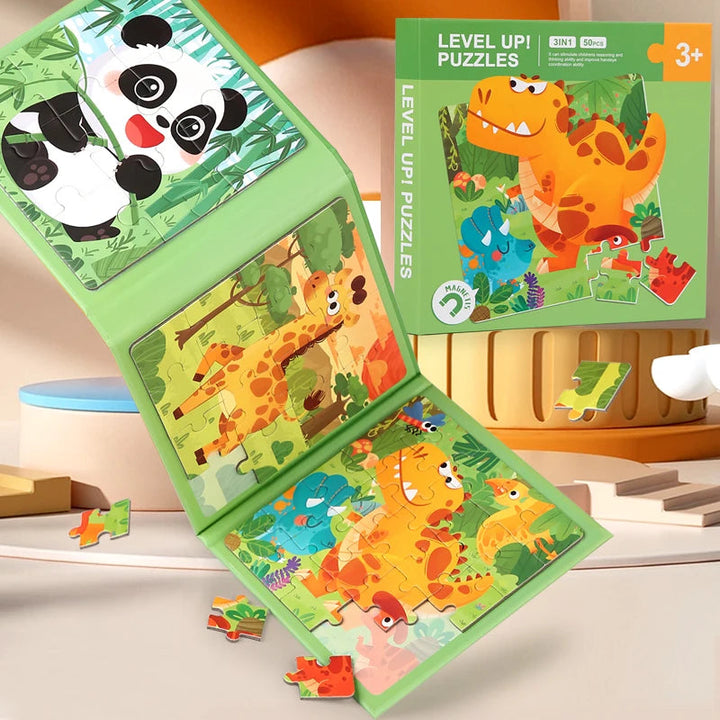 Magnetisch Puzzelboek voor Kinderen – Educatieve Dierenvriendjes voor Onderweg, Stimulatie van Fijne Motoriek 1