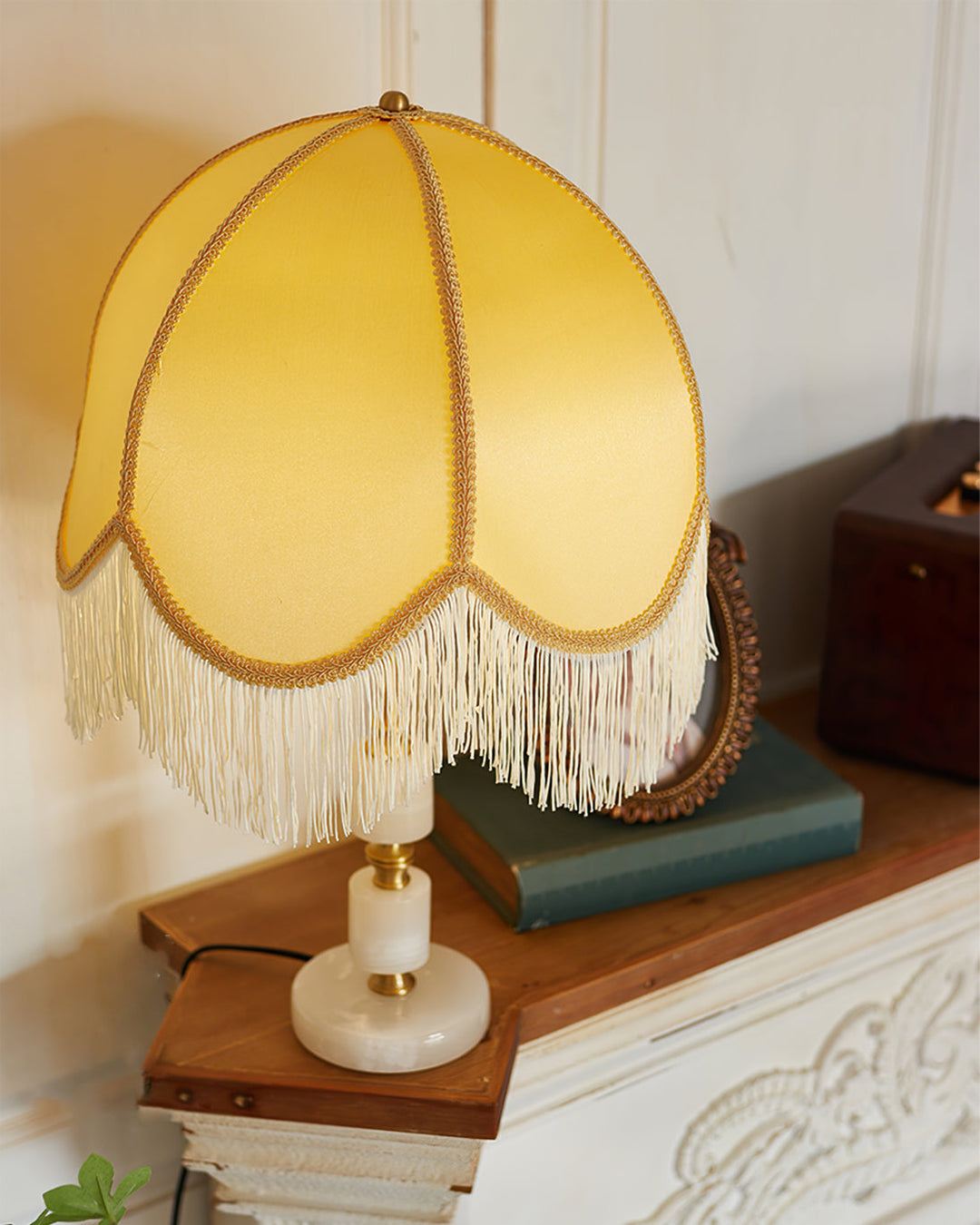 MarbleCharm – Rustic Table Lamp with Tassel Accent 3