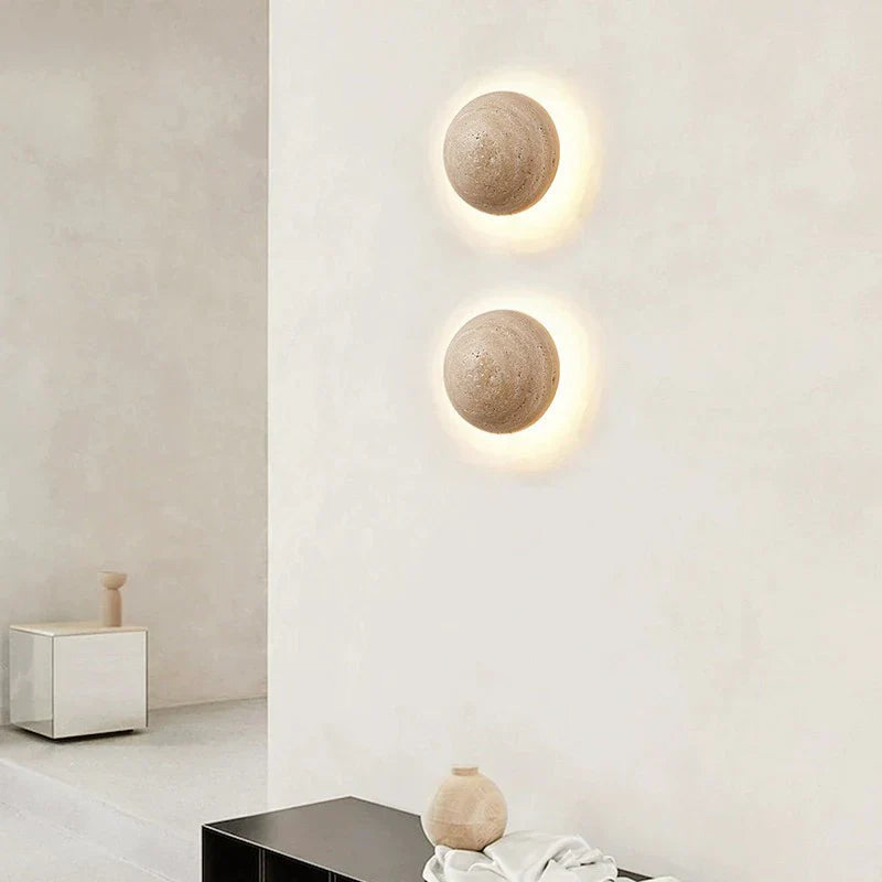 MarbleGlow - Half-Round Stone Wall Lamp 3