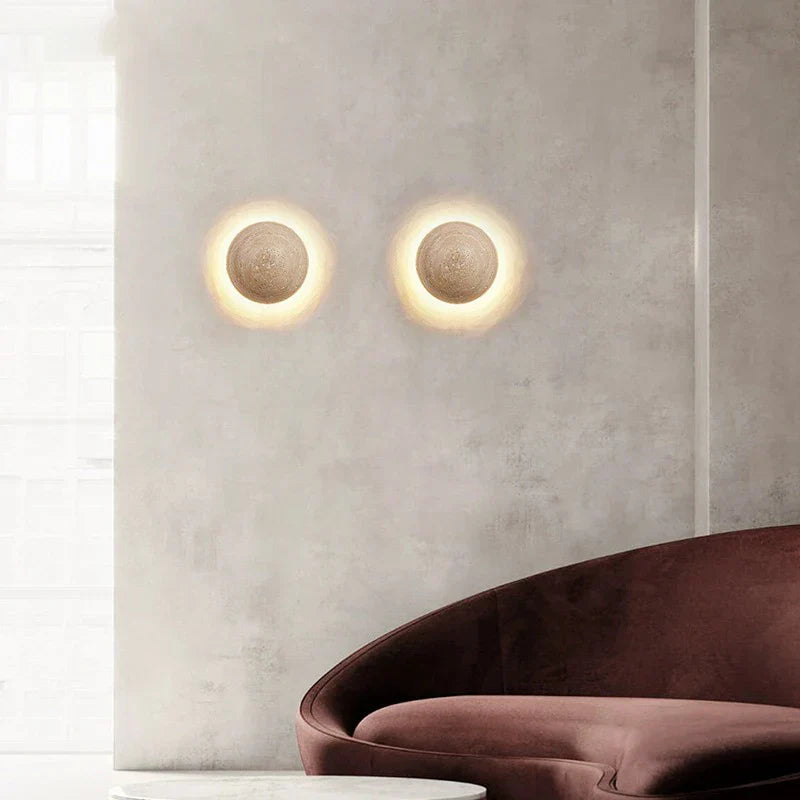 MarbleGlow - Half-Round Stone Wall Lamp 5