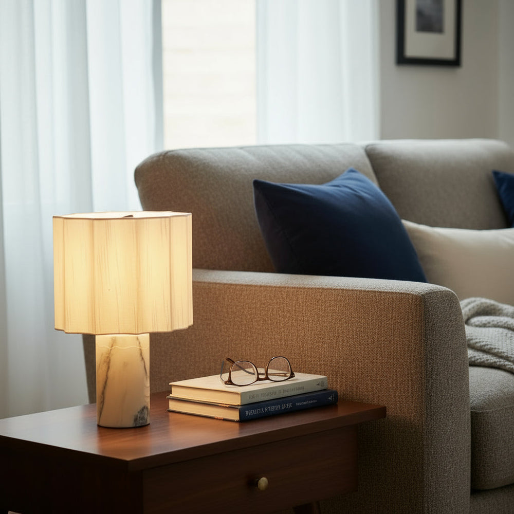 MarbleGlow | Elegant Rechargeable Cordless Bedside Table Lamp with LED Design 1