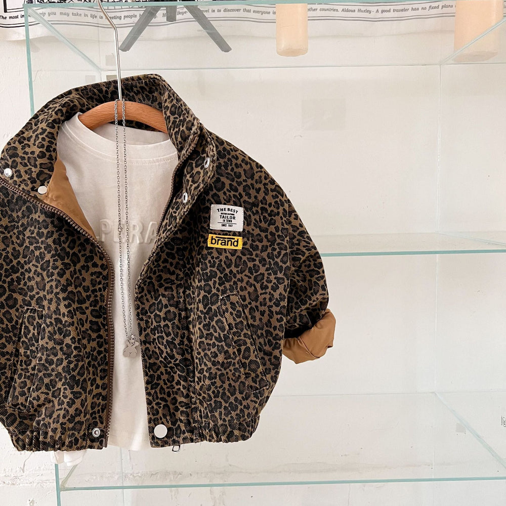 Meisjes Jas Luipaardprint Casual Comfort Katoen Maat 1-8 Jaar 0