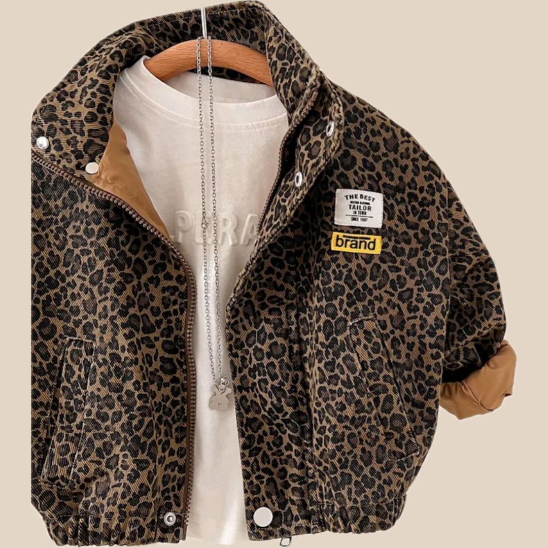 Meisjes Jas Luipaardprint Casual Comfort Katoen Maat 1-8 Jaar 1