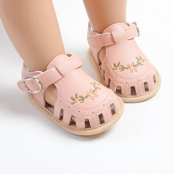 Meisjes Sandalen Bloemenborduursel Zacht Imitatieleer Antislip Zool 3