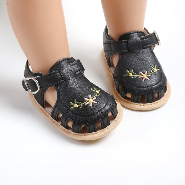 Meisjes Sandalen Bloemenborduursel Zacht Imitatieleer Antislip Zool 4