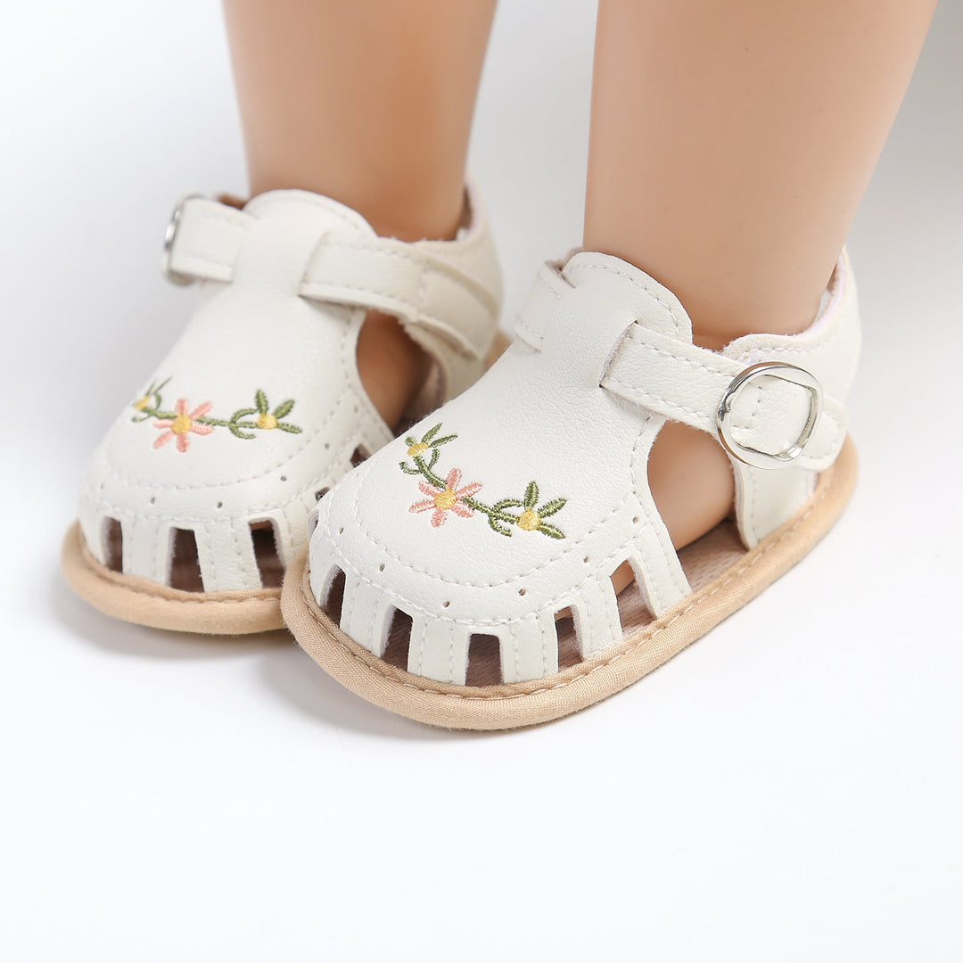 Meisjes Sandalen Bloemenborduursel Zacht Imitatieleer Antislip Zool 5