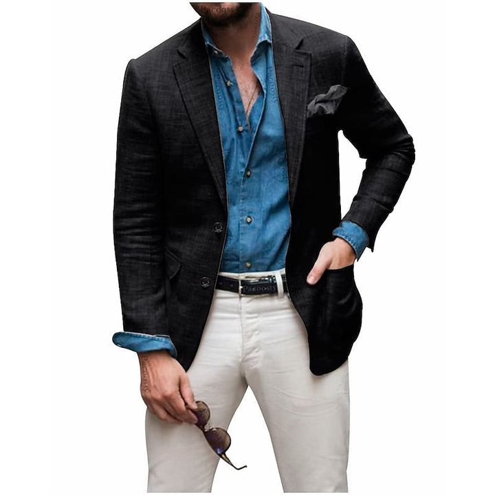 Men's Casual Linen Blazer Jacket - Lightweight, Breathable All-Season Wear for Versatile Style 3