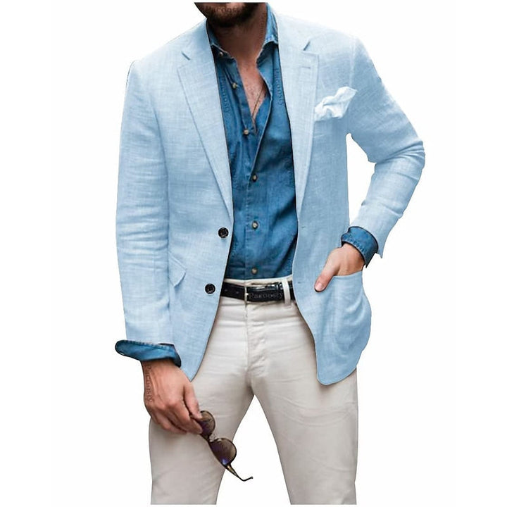 Men's Casual Linen Blazer Jacket - Lightweight, Breathable All-Season Wear for Versatile Style 5