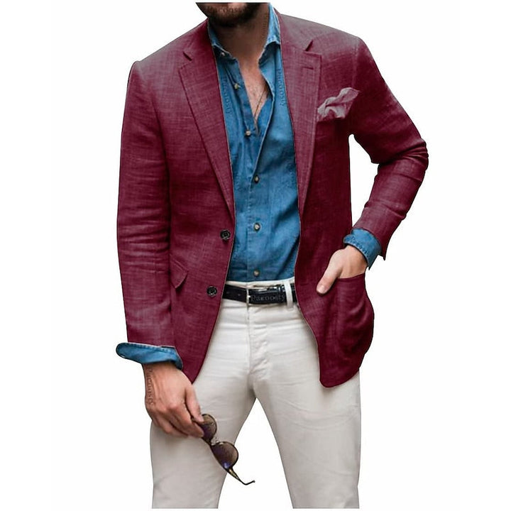 Men's Casual Linen Blazer Jacket - Lightweight, Breathable All-Season Wear for Versatile Style 6