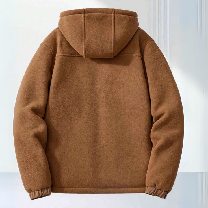 Men's Fleece Winter Jacket with Hood and Zipper Pockets 2