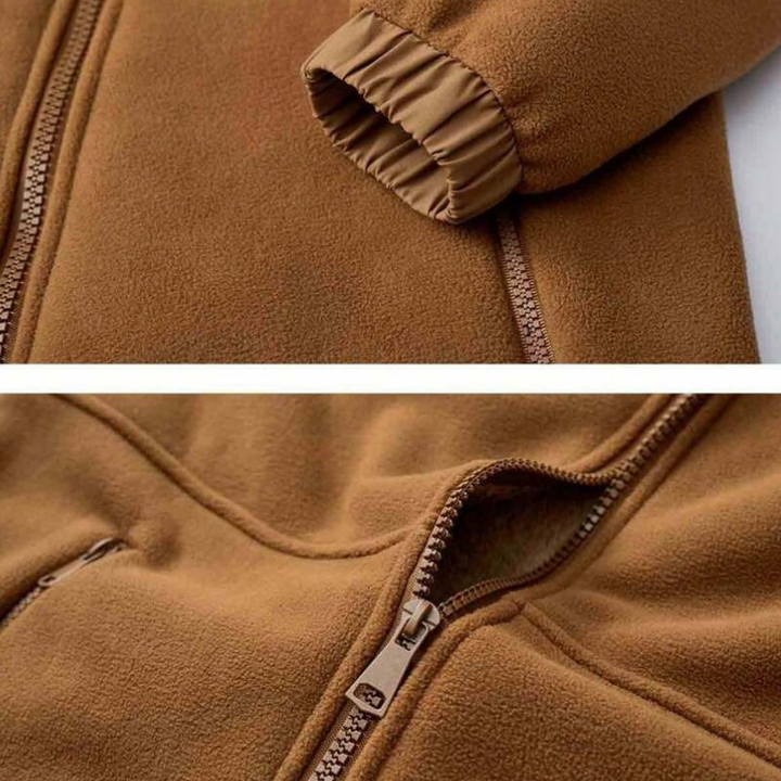 Men's Fleece Winter Jacket with Hood and Zipper Pockets 4