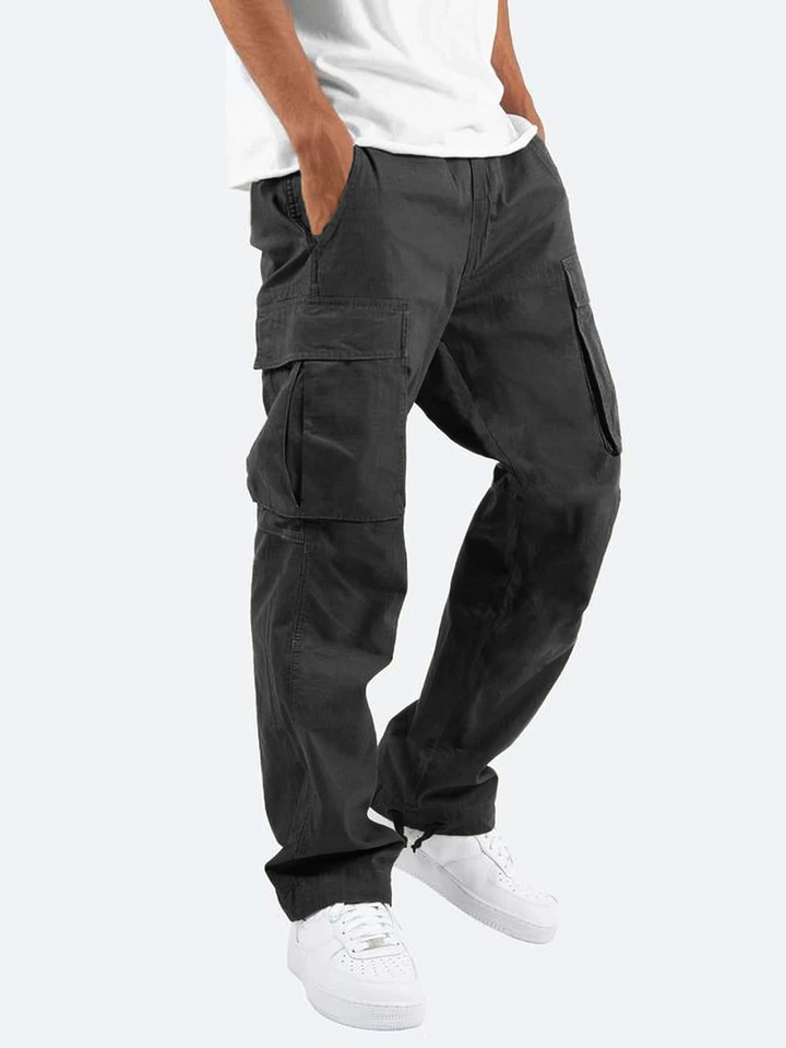 Men's Relaxed Fit Cargo Pants with Multiple Utility Pockets 0