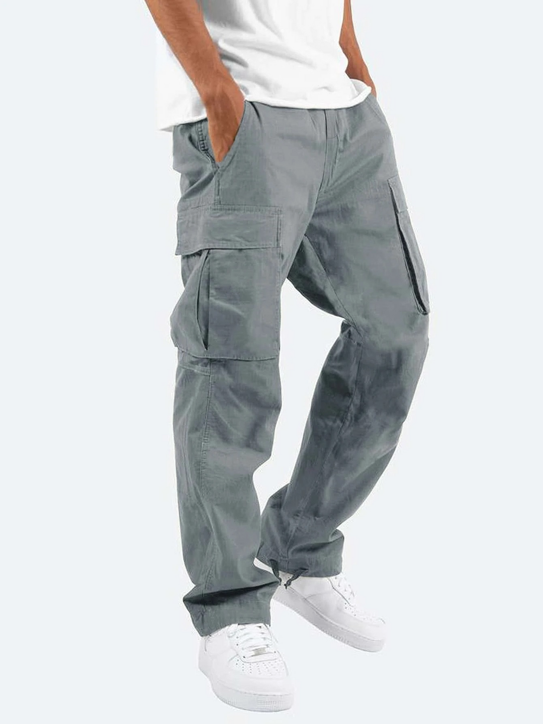 Men's Relaxed Fit Cargo Pants with Multiple Utility Pockets 1