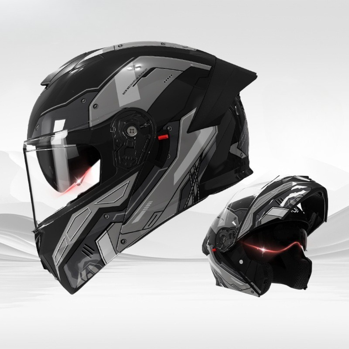 Men’s Vintage Modular Motorcycle Helmet Double Lens DOT ECE Approved ABS Shell 0