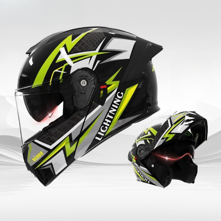 Men’s Vintage Modular Motorcycle Helmet Double Lens DOT ECE Approved ABS Shell 1