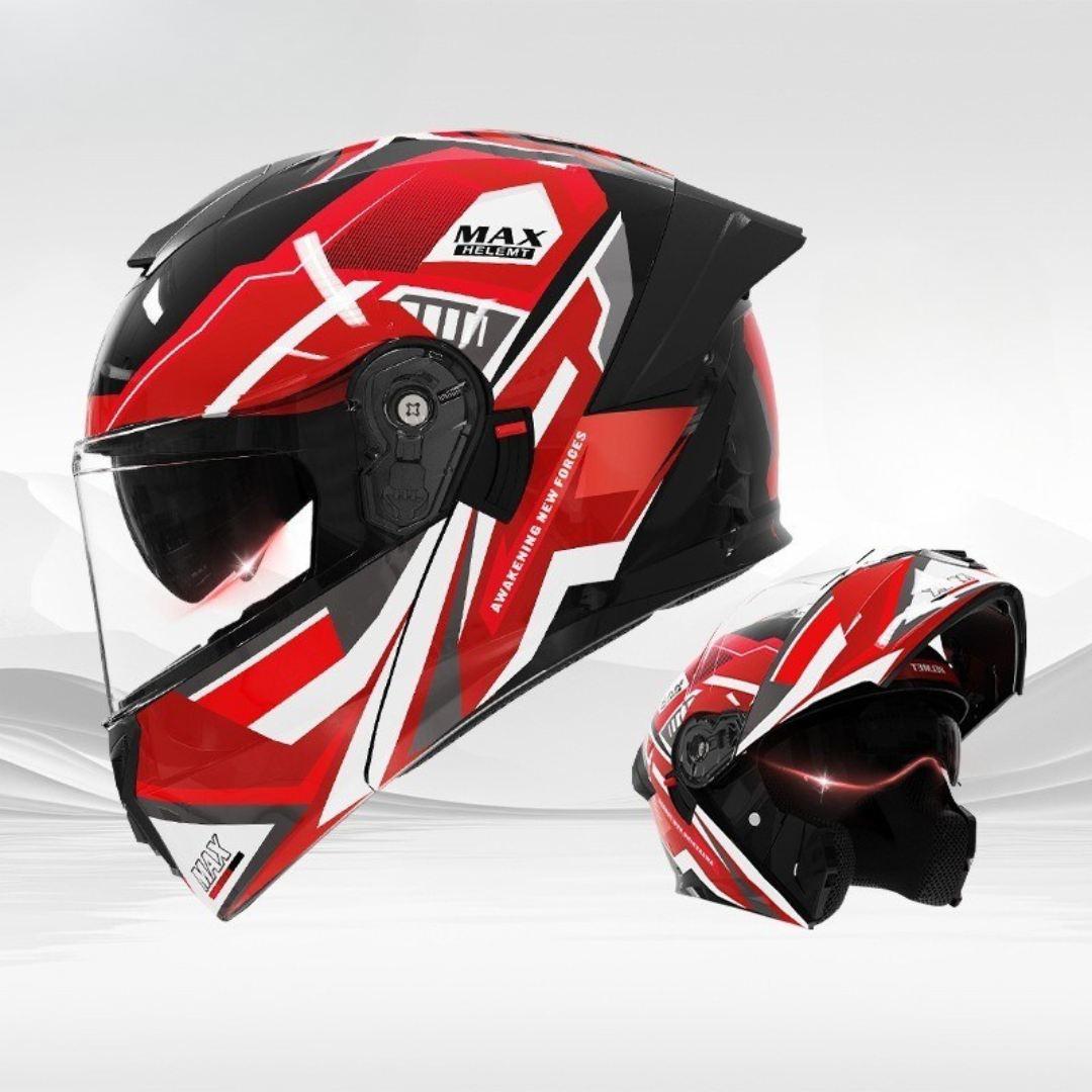 Men’s Vintage Modular Motorcycle Helmet Double Lens DOT ECE Approved ABS Shell 14