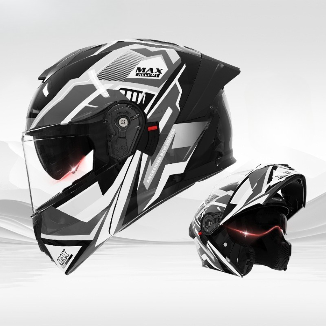 Men’s Vintage Modular Motorcycle Helmet Double Lens DOT ECE Approved ABS Shell 16