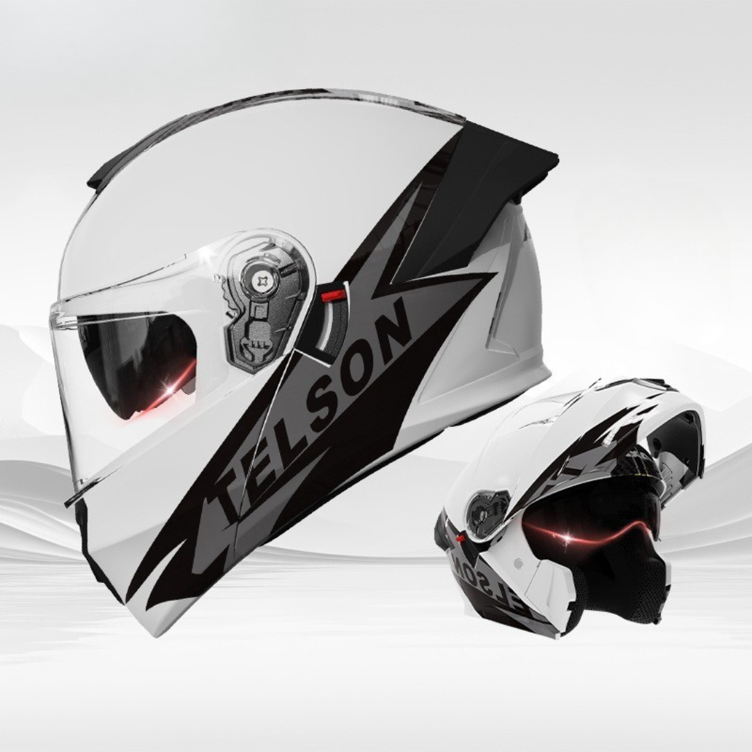 Men’s Vintage Modular Motorcycle Helmet Double Lens DOT ECE Approved ABS Shell 17