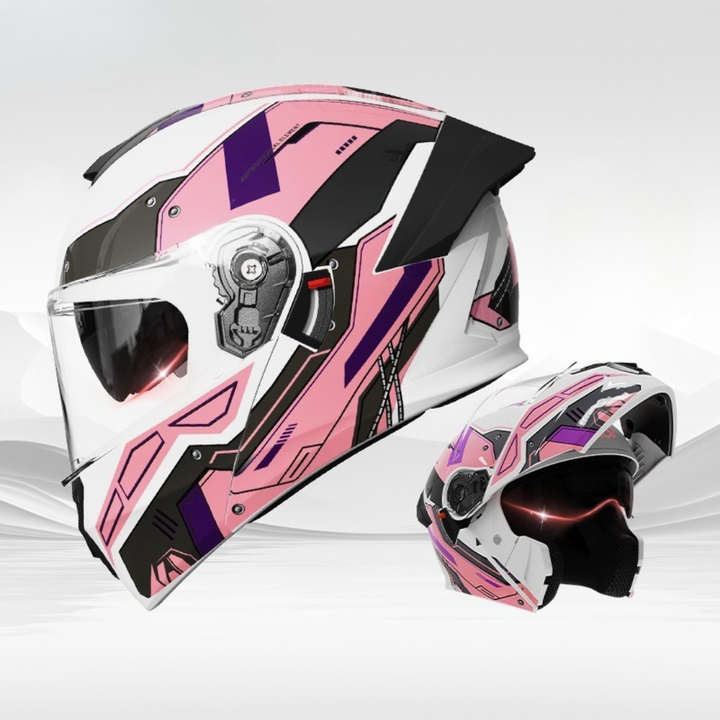 Men’s Vintage Modular Motorcycle Helmet Double Lens DOT ECE Approved ABS Shell 3