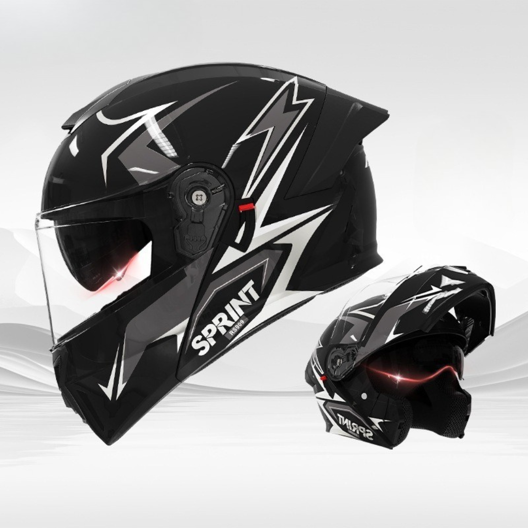 Men’s Vintage Modular Motorcycle Helmet Double Lens DOT ECE Approved ABS Shell 5