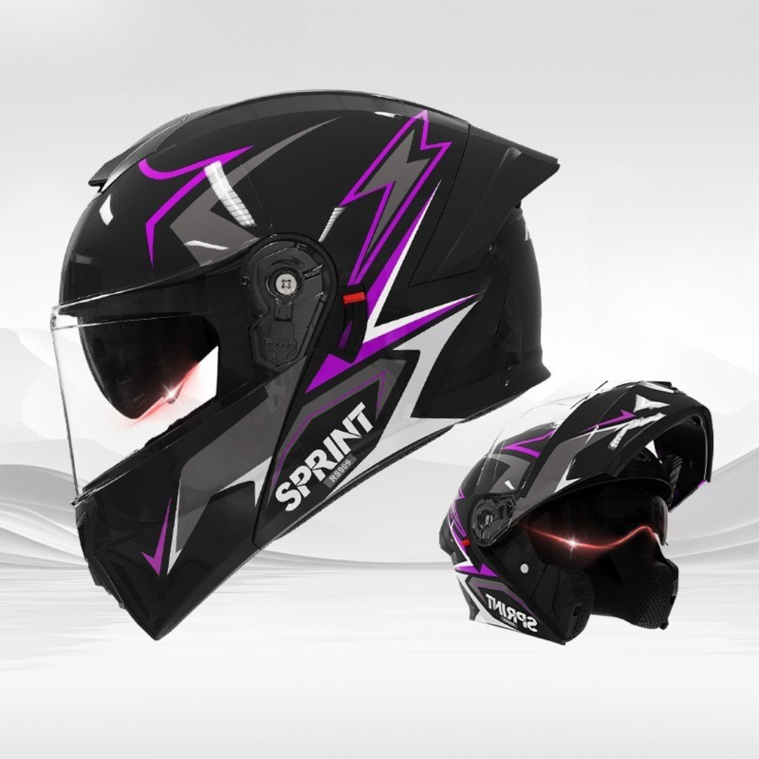 Men’s Vintage Modular Motorcycle Helmet Double Lens DOT ECE Approved ABS Shell 7